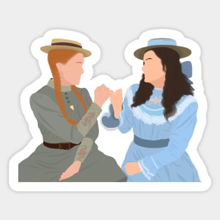 Anne and Diana Pinky Swear Oath Promise Fan Art Sticker